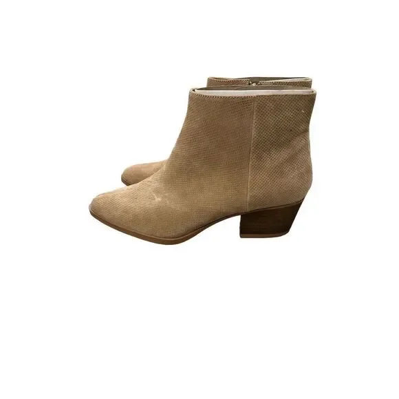 Michael Shannon Lesley Tan Beige Leather Bootie Heels Size 11 Women’s New - Picture 3 of 13